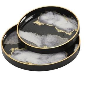 Atractivo diseñador para servir delicioso plato de servir con recubrimiento de polvo negro para fiesta, decoración de mesa, Bandejas para servir catering - Product Image 3