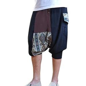 Pantalon de jogging décontracté pour homme, taille plus, uni, en polyester, pour l'hiver, jambe large, entrejambe tombant, taille élastique, respirant - Product Image 5