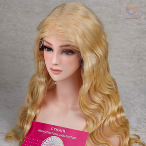 Pas cher Prix Cheveux Humains Double Machine Trame Blonde Couleur 6X6 Dentelle Frontale Blonde Couleur Corps Vague Perruque Pour Les Femmes Noires - Product Image 4