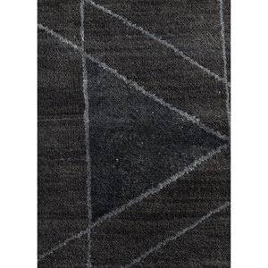 Alfombra Aakar Kavi Esk-315 de Lana y Seda de Bambú Anudada a Mano, Gris y Negra, Diseño Abstracto, para el Hogar, Pasillo, Técnica de Tejido Plano, Rectangular, para Adolescentes - Product Image 3