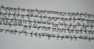 Magnifiques perles de verre en grappe arc-en-ciel blanches, chaîne de chapelet plaquée noire, chaîne perlée faite à la main pour la fabrication de bijoux - Product Image 3