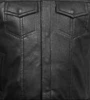Chaleco de Cuero Genuino Personalizado 2025 para Motociclistas, Invierno, Impermeable, Transpirable, Ecológico, Informal, con Bordado 3D, Color Negro