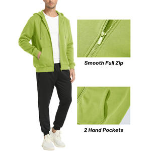 เสื้อฮู้ดผู้ชายแบบซิปเต็มขนแกะเสื้อสเวตเตอร์สำหรับวิ่ง69% ผ้าฝ้าย31% โพลีเอสเตอร์ขนาดใหญ่พิเศษปักโลโก้ได้ตามที่ต้องการ - Product Image 4