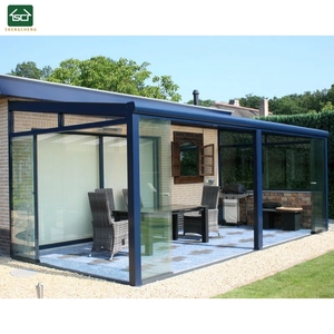 Couverture <span class=keywords><strong>de</strong></span> véranda murale en polycarbonate pour <span class=keywords><strong>jardin</strong></span> d'hiver, patio, terrasse, <span class=keywords><strong>toit</strong></span> avec porte coulissante multirail en verre - Product Image 4
