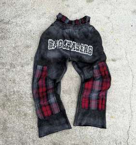 Survêtement à fermeture éclair délavé à l'acide Ensemble de survêtements de qualité supérieure avec fermeture à glissière Pantalon de survêtement évasé délavé à l'acide et survêtement à capuche pour hommes - Product Image 5