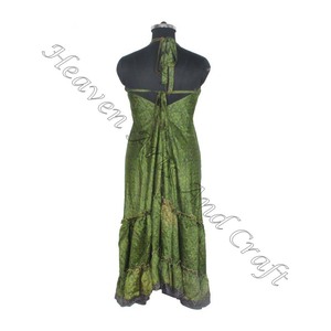 SD010 Saree / Sari / Shari indien et pakistanais vêtements de l'Inde Hippy Boho dernier traditionnel Long col en v indien Vintage Sari - Product Image 4