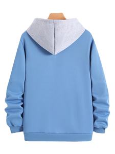Sweat à capuche pour homme, style décontracté, couleurs contrastées, vente chaude, coton de qualité supérieure, polaire, vêtements de rue d'hiver, sweat à capuche pour homme - Product Image 2