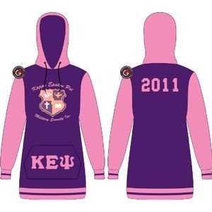 Kapa Epsilon Psi ชุดเดรสแขนยาวกระเป๋าลําลองเสื้อสเวตเตอร์มีฮู้ดหลวมชุดเดรสมีฮู้ด - Product Image 1