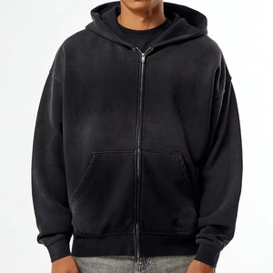 Sudadera con capucha de lavado ácido con logotipo personalizado | Sudaderas con capucha de calle vintage de gran tamaño al por mayor | Proveedor de sudaderas con logotipo personalizado - Product Image 1