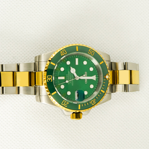 Reloj mecánico para hombre con bisel de 24 horas, caja de acero inoxidable, cristal de zafiro, correa de cuero y diseño elegante. - Product Image 2