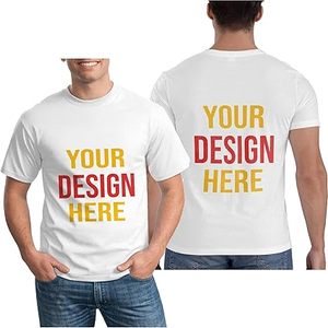 Camiseta de Manga Corta para Hombre, Corte Ajustado, 100% Algodón, Impresión Personalizada con Logotipo Frontal, Estilo Casual Elegante, Serigrafía - Product Image 4