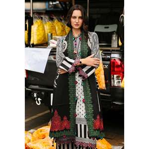 Conjunto Modesto Charizma-3PC con Camisa Estampada Khaddar, Dupatta y Pantalones-BIC-2652 - Product Image 3