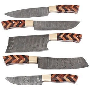 Juego de Cuchillos de Chef de Acero de Damasco con Mango Personalizado, Juego de Cuchillos de Chef de Acero de Damasco Hechos a Mano con Acabado Elegante - Product Image 5