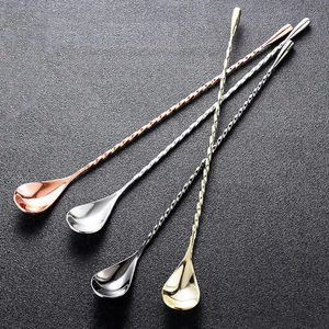 Njo ช้อนสแตนเลสชุบทองแดง30ซม. แบบพรีเมี่ยมเป็นมิตรกับสิ่งแวดล้อมสำหรับช้อนคนเครื่องดื่มที่ผ่านการรับรอง - Product Image 5