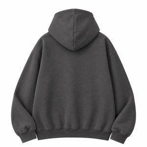 Men's Oversize Hooded Sweatshirt Solid Color Fleece Casual Pocket Long Sleeve Autumn Wear 2027 - Product Image 2