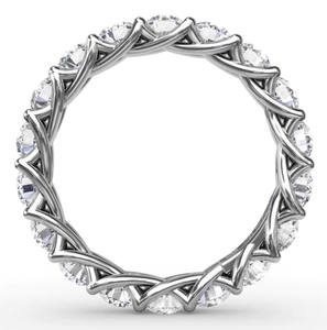 Anillo de Bodas de Diamantes Cultivados en Laboratorio, Estilo Trellis, Oro de 18K, Eternidad Completa, Fabricante Internacional de Joyería, Venta al por Mayor y al por Menor OEM - Product Image 2