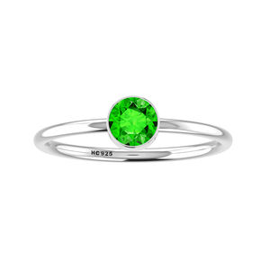 Anillo de diseño minimalista clásico de Plata de Ley 925, ajuste de bisel de diópsido de cromo Natural, joyería fina hecha a mano para boda - Product Image 3