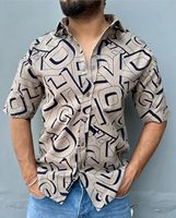 Kemeja Bisnis Lengan Panjang Motif Bunga Custom, Bahan Katun Tebal, Anti Kusut, Regular Fit, Bernapas, Ramah Lingkungan
