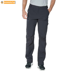 men's mid weight Knit Polyester Pants Casual <b>Trousers</b> with Canvas Fabric <b>Elastic</b> <b>Waist</b> Comfortable Fit Tradable Daily Bottomwear - Product Image 2