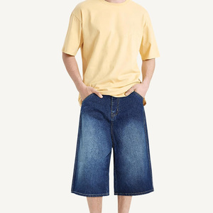 Pantalones cortos de mezclilla lavados con ácido para hombre personalizados, ajuste Vintage, logotipo Personal, etiqueta, bordado, impresión, OEM, ODM, suministro a granel - Product Image 5