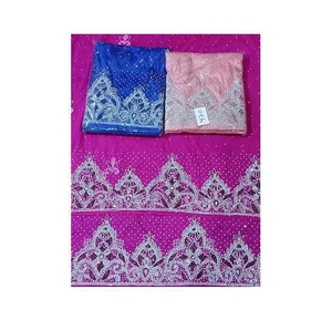 Top Exportation Somali George Dentelle Tissu Glamour Sequin Finition pour Party Wear Robes - Product Image 1