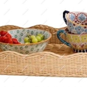 Eco-friendly Pattern Bamboo Straw <b>Basket</b> Carved Technics Single Woven <b>Wicker</b> Rattan Lid for Laundry Storage Kids' Room Living - Product Image 5