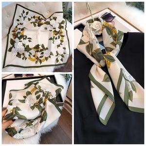 Foulards en soie légers à plumes respirantes-Imprimé floral long design ethnique printemps vêtements quotidiens pour les femmes - Product Image 4