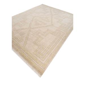 พรมขนสัตว์ถักมือลายไทม์โกลด์ ดีไซน์เรขาคณิตคลาสสิก สำหรับห้องนั่งเล่นวัยรุ่น ห้องโถง รูปทรงสี่เหลี่ยมผืนผ้า รุ่น Akwl-1394 - Product Image 2