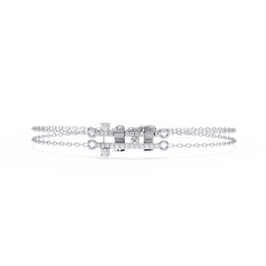 Magnifique bracelet et jonc en or 18 carats avec diamants de laboratoire, accessoire de bijouterie luxueux - Product Image 5