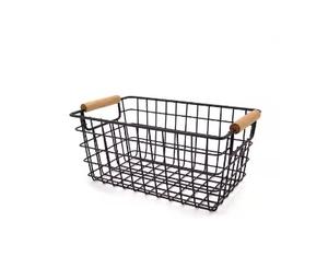 Panier mural en métal au design moderne de couleur noire pour le stockage à domicile à un prix abordable Panier métallique pour le stockage des fruits - Product Image 3