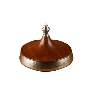 Bol décoratif moderne en aluminium du Moyen-Orient avec couvercle, bols de service pour dattes, fruits, noix, bonbons, décoration de table, écologique, fait à la main - Product Image 1