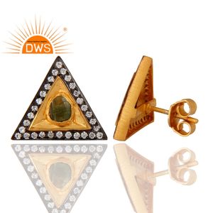 ต่างหูพลอยทัวร์มาลีนหลากสีทำจากเงินสเตอริ่งธรรมชาติสำหรับผู้หญิงของขวัญตามสั่งสำหรับผู้หญิง - Product Image 4