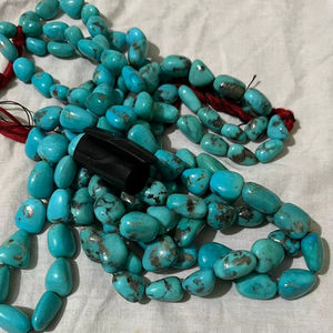 Cuentas de Turquesa en Forma de Gota, Material de Piedra para Joyería, Cuentas Sueltas de Color Azul de Rajastán - Product Image 1