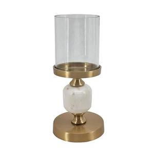 Bougeoir en marbre et laiton, finition dorée polie, résistant à la chaleur, réutilisable, fait à la main, écologique, élégant, piédestal, Pâques - Product Image 1