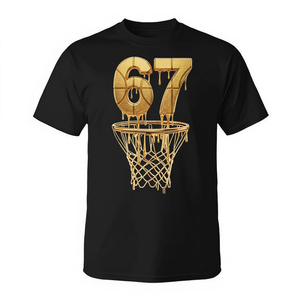 T-shirt promotionnel 67 Gold Drip Basketball Meme Alpha Slang 6/7/Six Seven - Product Image 2