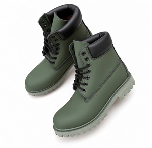 Remise en gros sur les bottes décontractées respirantes et tendance à lacets pour hommes, en cuir véritable vieilli, rehaussantes, pour l'extérieur - Product Image 5