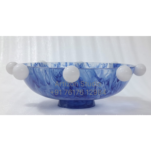 Handmade Resin Eco-Friendly Food Grade Decorative <b>Bowl</b> Unique Black White Swirl Marble Effect Fruit Salad <b>Snack</b> <b>Bowl</b> for Party - Product Image 6