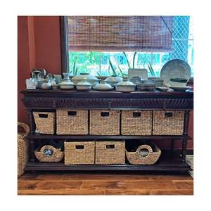 ตะกร้าผักตบชวาอเนกประสงค์สำหรับจัดเก็บของที่บ้านตะกร้าหวายผักตบชวา0084392328745จากเวียดนาม - Product Image 5