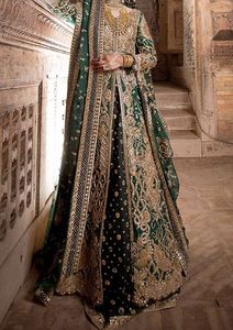 <b>BRIDAL</b> INDIAN/PAKISTANI BEAUTIFUL <b>JACKET</b> WITH LEHENGA DRESS Embellished HEAVY DABKA,STONE GLASS BEADS Work for Wedding @ 2022 - Product Image 2