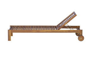 Modern Outdoor Sun Lounger with <b>Wheels</b> and Cushion for Dining - Product Image 2