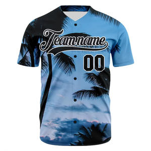 Logo personnalisé Hip Pop Baseball 100% Polyester Mesh Séchage rapide Bouton Stripe Baseball Jersey Pour Hommes - Product Image 6