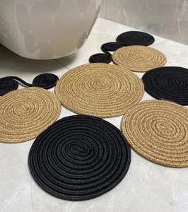 Wholesale Natural <b>Round</b> Woven <b>Placemats</b> Wicker Seagrass <b>Placemat</b> Rattan Water Hyacinth Grass <b>Placemats</b> - Product Image 1