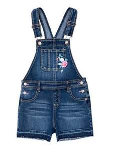 Peto corto vaquero de alta calidad para mujer, lavado ligero, desgastado, estilo Vintage sin esfuerzo, babero, botón general impreso a la moda - Product Image 6