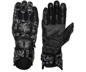 รถจักรยานยนต์ Cowhide หนังแข่งรถมอเตอร์ไซด์ถุงมือสีแดงคุณภาพดีสีแดง - Product Image 5