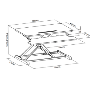 Modern Height Adjustable Tabletop Pneumatic Riser Office Home Sit Standing Workstation <strong>Desk</strong> Converter - Product Image 2