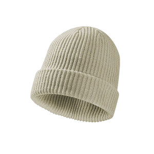 Rib Knit Custom <b>Beanies</b> Winter Caps With Logo Plain <b>Streetwear</b> Style - Product Image 3