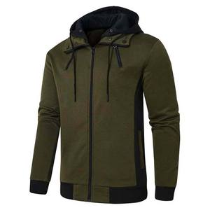 Sudadera con capucha de algodón para hombre, prenda deportiva masculina de alta calidad con logotipo personalizado bordado y cremallera lateral - Product Image 2