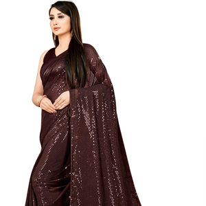 LANCEMENT DE NOUVEAUX SAREES DE TRAVAIL D'IMPRESSION LOURDE DE CONCEPTEUR ET DE SÉQUENCE AVEC CHEMISIER FANTAISIE - Product Image 1