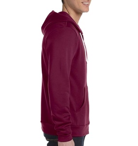 Sweat à capuche zippé personnalisable pour homme, couleur bordeaux, entièrement zippé, teinture unie, pour la saison estivale, avec logo personnalisé MADE BY HS 2027 - Product Image 2