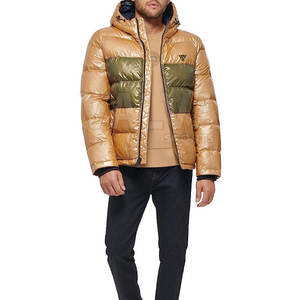 Chaqueta de burbujas de invierno para hombre de lona suave de alta calidad XL cuello alto con capucha y decoración de bolsillo estilo urbano superior - Product Image 3